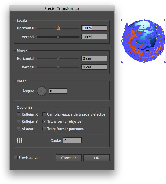Efecto Transformar en Illustrator