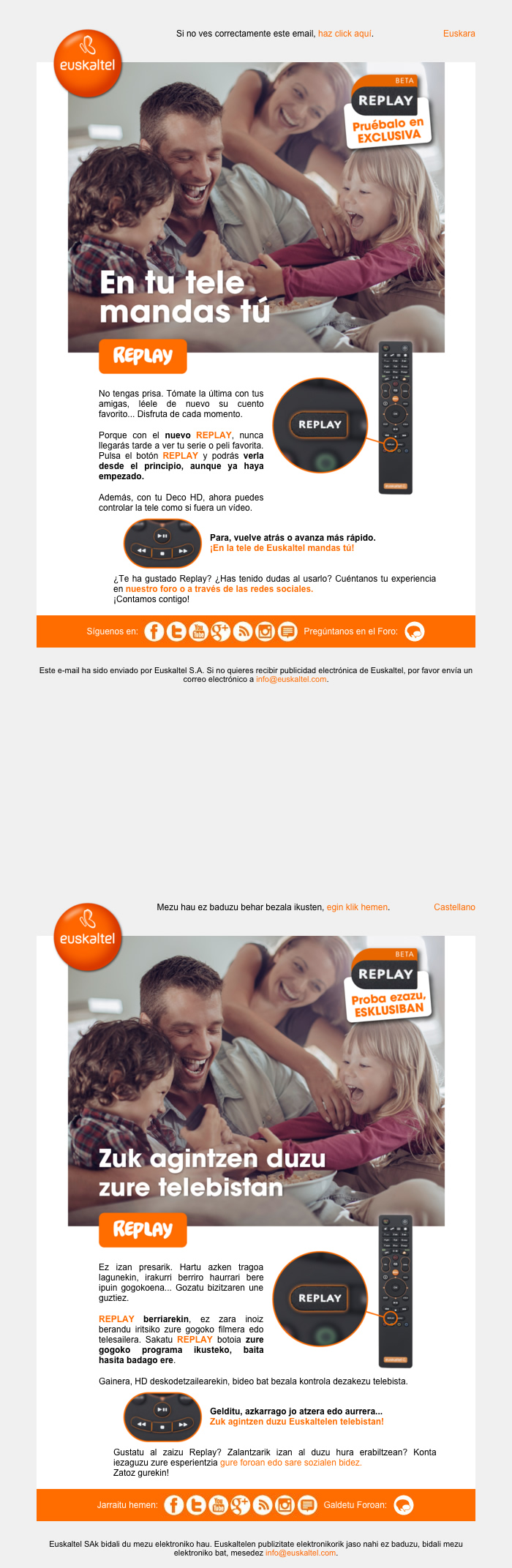 Euskaltel. Emailings 4